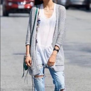 Coral woven cardigan